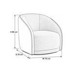 Nirvori Beige Pedicure Chair dimension guide showing 70 cm wide, 75 cm deep, and 85 cm high for salon layout planning.
