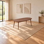 Nysoliny Wooden Oval 6-Seater Dining Table product photo showing oval tabletop with a slim edge in a clean studio setting.