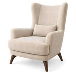 Alternate view of Ojikino Beige Wingback Accent Chair, showing high wingback backrest for a modern living room interior.