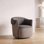 Penovy Grey & Beige Modern Pedicure Chair featuring plush padded seat and curved backrest in a clear product photograph.