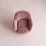 Additional view of Penque Pink Velvet Modern Pedicure Chair, showing elegant curves with a soft pink velvet finish.