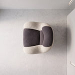 Plupos Upholstered Accent Chair product view showing plush cushioning and curved armrests for everyday interior styling.