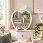 Pomme Apple-Shaped Kids Bookcase product view showing apple-inspired design in a clean, contemporary kids room setting.