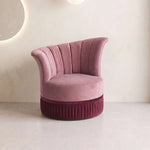 Close-up of Queeny Pink Velvet Modern Pedicure Chair, highlighting plush padded seat to show the product's overall form.