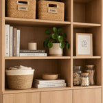 Ralonary Wooden Hutch Storage Cabinet product view showing open display shelving for a closer look at the product design.