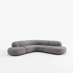 Romensia Grey Curved 5-Seater Sofa