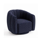 Alternate view of Sonkara Navy Blue Pedicure Chair, showing swivel base and padded armrests for a modern salon interior.