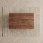 Alternate product view of Soulbo Modern Wooden Coffee Table, featuring spacious tabletop, slanted sides, and angled facets.