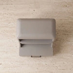 Steppora Grey Pedicure Footrest product view showing padded footrest, front storage drawer, and two open storage levels.