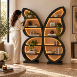 Close-up of Svolazzo Butterfly Kids Bookcase, highlighting butterfly-inspired design to show the product's overall form.