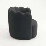 Additional view of Swaisara Black Pedicure Chair, showing curved backrest with the finish and form clearly visible.