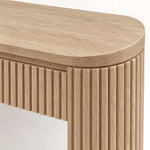 Terrolina Wooden Console Table product view showing vertical fluted detailing in a clean, contemporary entryway setting.