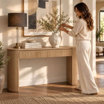 Additional view of Terrolina Wooden Console Table, showing integrated side supports to show the product's overall form.