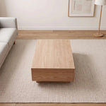 Additional view of Tonsy Modern Wooden Coffee Table, showing solid box-style construction for everyday interior styling.