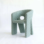 Twingle Premium Sage Mist Green Bouclé Manicure Chair featuring premium Bouclé Upholstery in a clear product photograph.