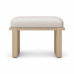 Vendisora Pedicure Footrest against a white backdrop: a narrow front rail, an ivory padded top and layered end supports.