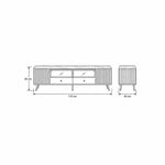Vendrilosa White Marble Top TV Unit: 170 cm wide and 50 cm high, with fluted side cupboards outlined in the size diagram.