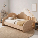 Alternate angle of Veneerala Kids Single Bed with Cloud Headboard, showing rounded edges for everyday interior styling.