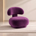 Wingsa Purple Modern Accent Chair product photo showing plush padded seat and curved backrest in a clean studio setting.