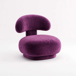 Alternate view of Wingsa Purple Modern Accent Chair, showing plush padded seat and curved backrest in a modern home setting.