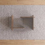 Additional view of Zeshmy Modern Wooden Glass Top Coffee Table, showing rounded edges for a modern living room interior.