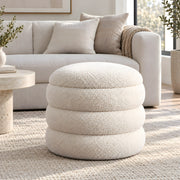 Flukinora Cream Pouf With Storage