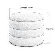 Flukinora Cream Pouf With Storage