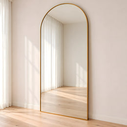 Antokina Gold Arched Floor Mirror