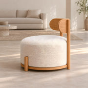 Guzomi Beige Ottoman with Backrest