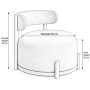 Guzomi Beige Ottoman with Backrest