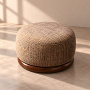 Hekolina Brown Round Ottoman