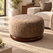 Hekolina Brown Round Ottoman