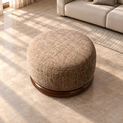 Hekolina Brown Round Ottoman