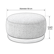Hekolina Brown Round Ottoman