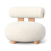 Hipposta Cream Pouf with Backrest