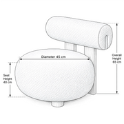Hipposta Cream Pouf with Backrest