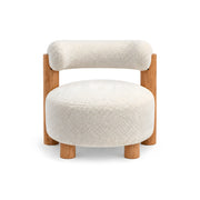 Lunasovy Cream Ottoman with Backrest
