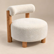 Lunasovy Cream Ottoman with Backrest