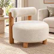 Lunasovy Cream Ottoman with Backrest