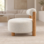 Lunasovy Cream Ottoman with Backrest