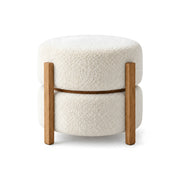 Milosara Cream Round Pouf
