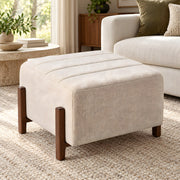Ottoliya Beige Square Ottoman