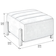 Ottoliya Beige Square Ottoman