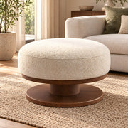 Pierolina Beige Pedestal Ottoman