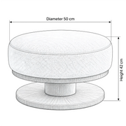 Pierolina Beige Pedestal Ottoman