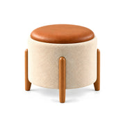 Tessota Beige Round Pouf