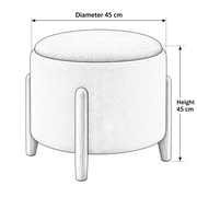 Tessota Beige Round Pouf