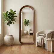 Luna Arch Full-Length Walnut Wood Floor Mirror