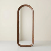 Luna Arch Full-Length Walnut Wood Floor Mirror