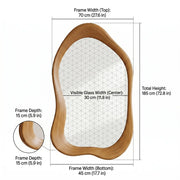 Asymmetric Organic Pebble Wood Wall Mirror